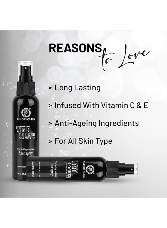 Colors Queen Time Locker Natural Makeup Fixer Spray | Long Lasting Makeup Setting Spray for Face Makeup | Light Weight Quick Dry Makeup Setting Spray with Vitamin C & E - 80ml - Image 2